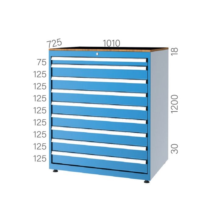 11202 – Werkzeugschrank mit 9 Schubladen