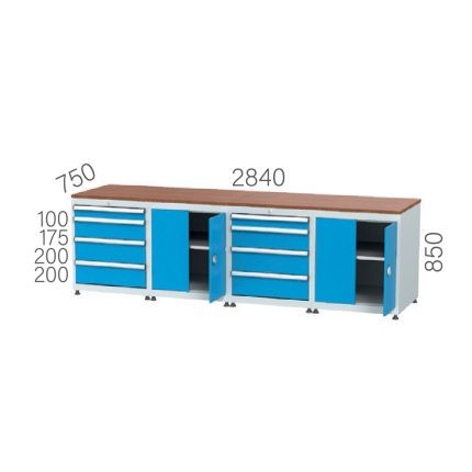 3426 – 4+4 ÇEKMECELİ, 2 AD.KAPILI DOLAPLI (1 SBT.RAFLI), 4 LÜ ÇALIŞMA BANKOSU