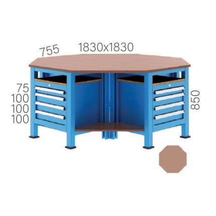 3815 – 16 ÇEKMECELİ SEKİZGEN ÇALIŞMA TEZGAHI