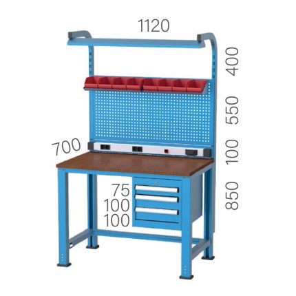3947 – 3 ÇEKMECELİ ASKI PANOLU, FLORASANLI ELEKTRİKLİ KISA ÇALIŞMA TEZGAHI
