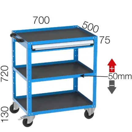 8545 – TOOL CART WITH 3 SHELVES, 1 DRAWER