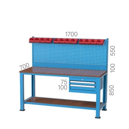 3700 – 2 ÇEKMECELİ ASKI PANOLU ÇALIŞMA TEZGAHI