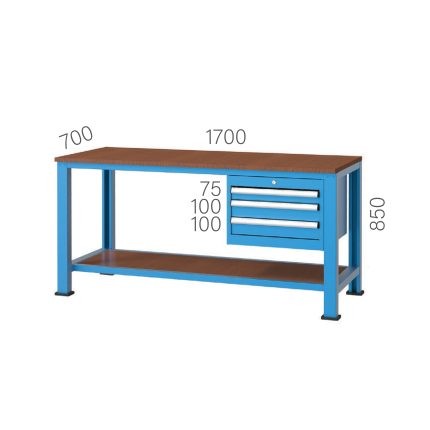 3710 – 3 ÇEKMECELİ ÇALİŞMA TEZGAHI