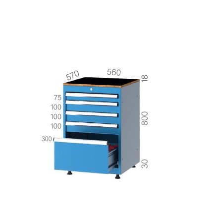 2650 – 4 ÇEKMECELİ, 1 ADET CNC ÇEKMECELİ TAKIM DOLABI