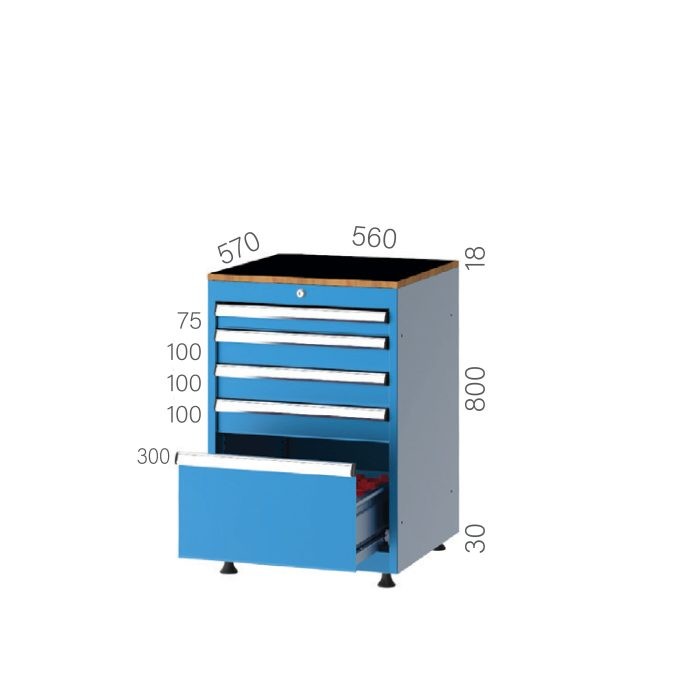 2650 – 4 ÇEKMECELİ, 1 ADET CNC ÇEKMECELİ TAKIM DOLABI