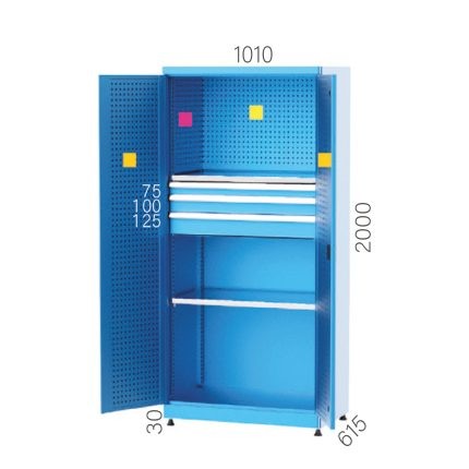 6180 – 3 ÇEKMECELİ İÇİ ASKI SACLI MALZEME DOLABI