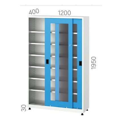 6560 – 6 RAFLI, PLEKSİ SÜRGÜ KAPILI DOLAP