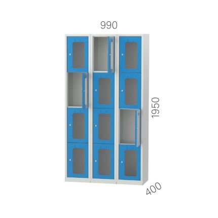 6094 – 12 KAPILI ŞEFFAF KAPILI PERSONEL DOLABI
