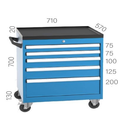 8505 – TOOL TROLLEY WITH 5 DRAWERS
